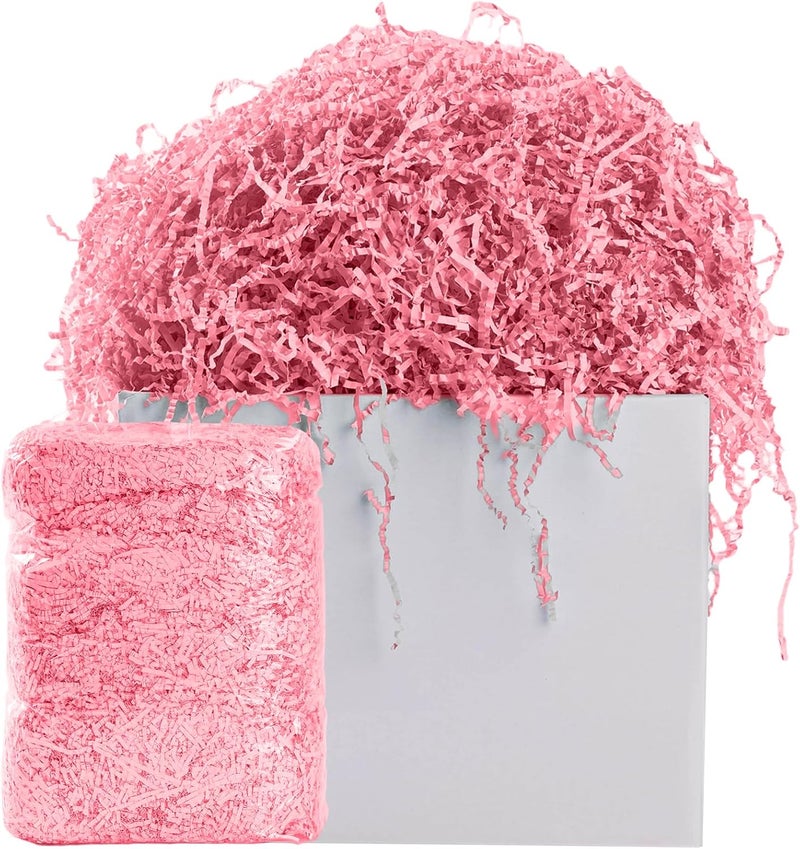 AODESTINY 2.2LBS Crinkle Cut Paper Shred Filler, Shredded Paper for Gift Bag Box Basket, Packing Grass Cushion Crinkle Shred Filler for Christmas Wedding Birthday Bridesmaid Engagement-Pink - Image 1